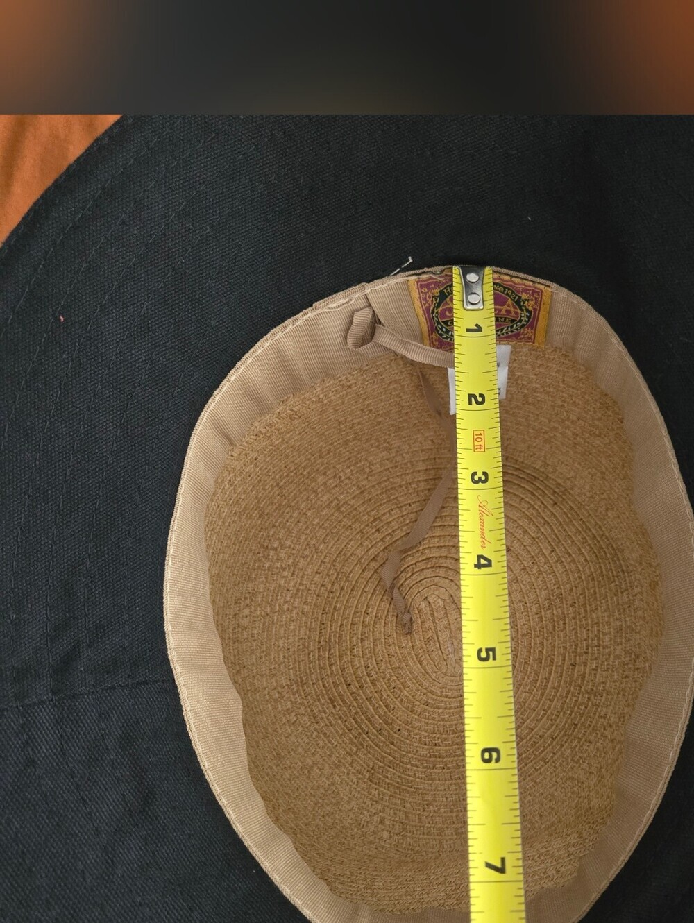 Scala Paper Straw Bucket Hat with Black Brim Beach Travel Pool Lake Market Boat - Picture 10 of 13